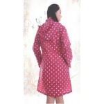 Regenmantel Kurzmantel 3/4-Mantel Damen pink-rot gepunktet Nylon/Teflon 13CYC1031 - LAGERWARE